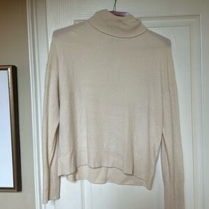J Crew Ivory Cashmere turtleneck sweater